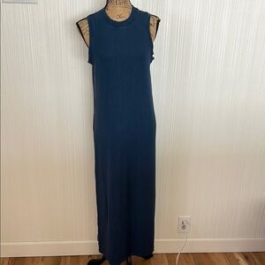 Richer Poorer Blue Sleeveless Ribbed Maxi Dress